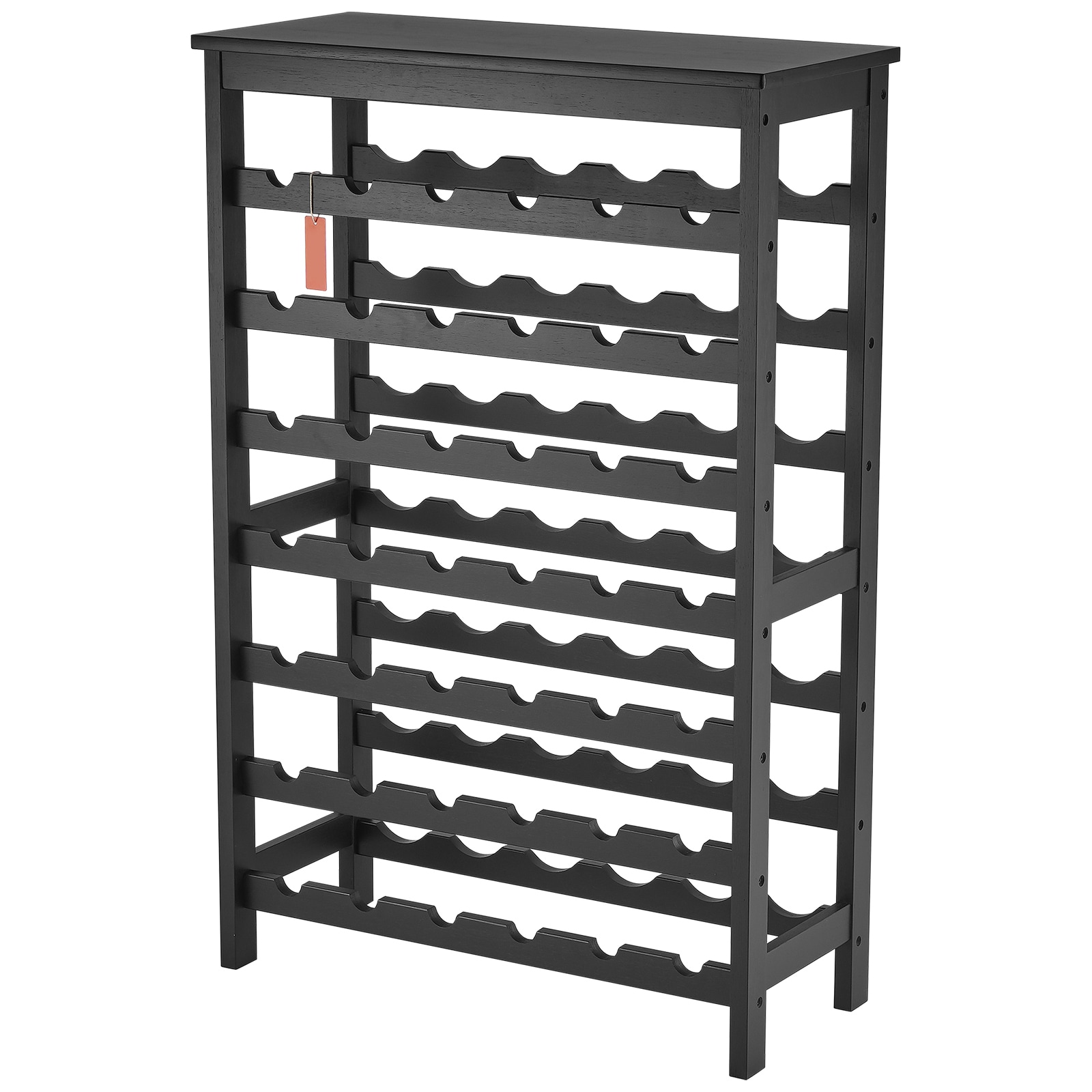 42 Bottle 7-Tier Modular Wine Rack Bamboo Wood Display Shelf With TableTop_voghion.com